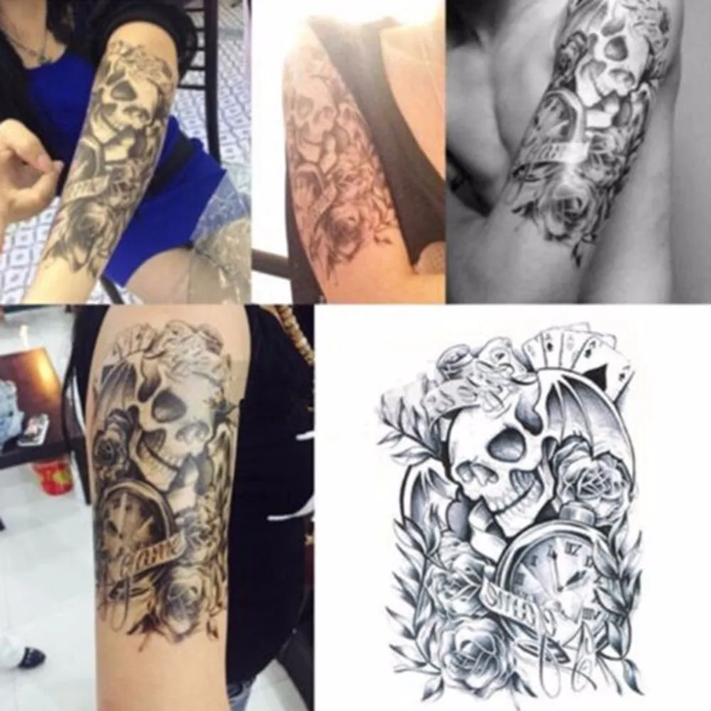 Водостойкая Нетоксичная 3D черная рука имитация татуировки наклейка сексуальный