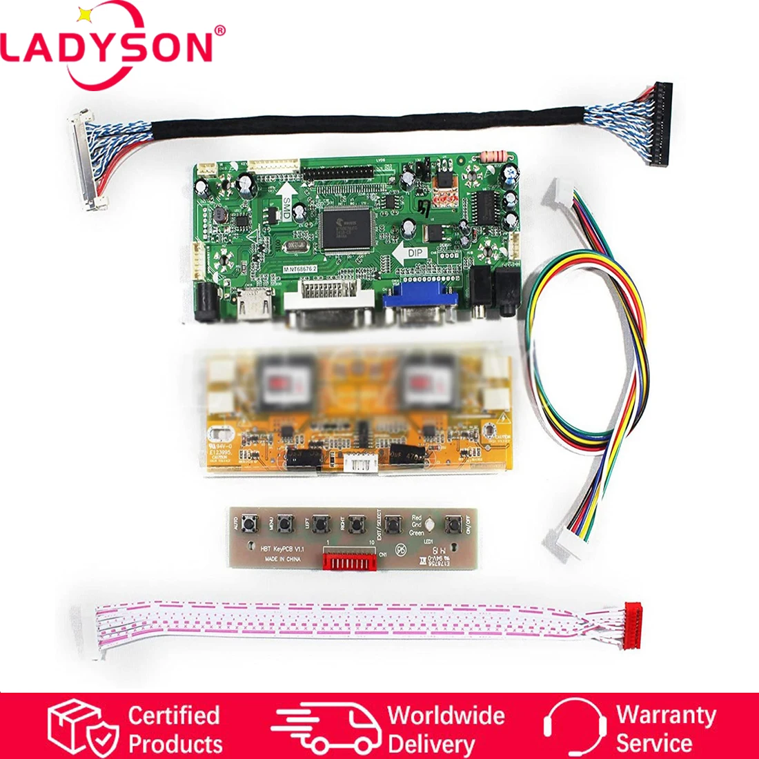 Новый комплект платы монитора M.NT68676 для M215HW01 V0 V1 V9 HDMI + DVI VGA ЖК-дисплей драйвер