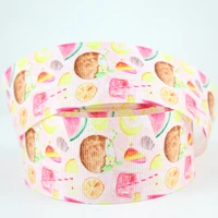coconut fruit printed grosgrain ribbon 16 75mm diy handmade materials hair accessories wedding gift wrap tape ribbons