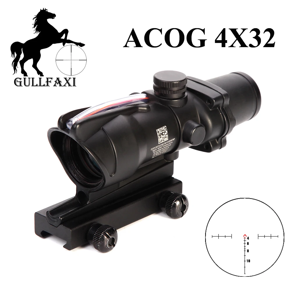 Оптический прицел 4X32 ACOG Тактический Rifscope охотничий стекло травленая сетка