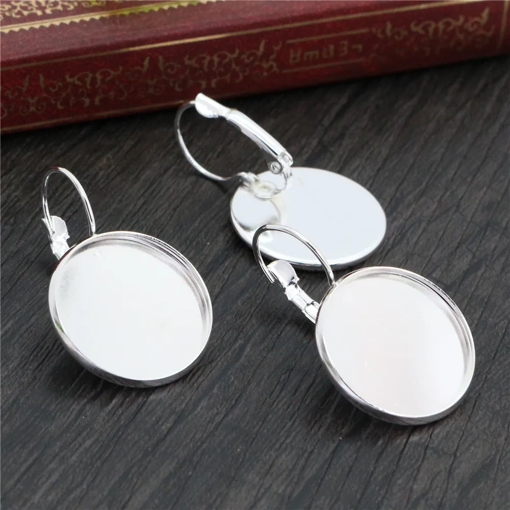 20мм 25мм 10 шт./лот Классические 10 цветов покрытые французскими застежками для сережек с пустой основой, подходящие для кабошонов 20/25мм на кнопках для сережек.