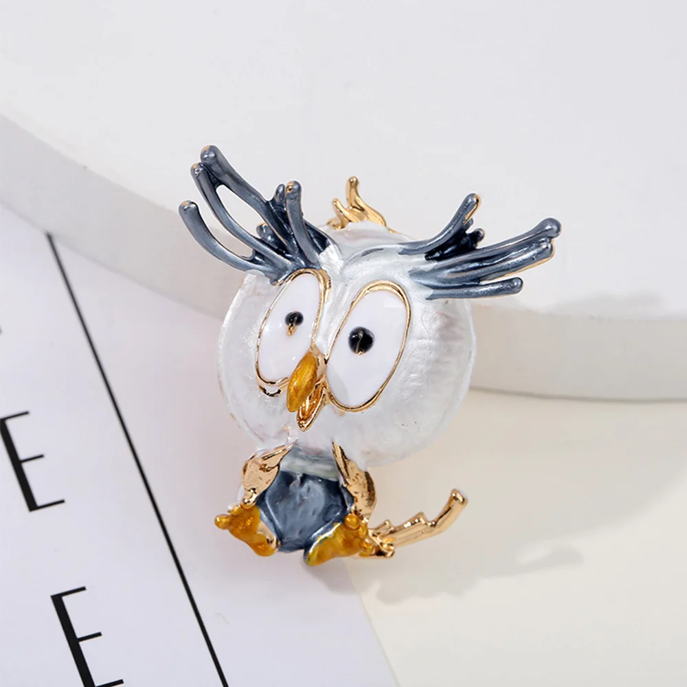 Эмалированная брошь в виде милой совы креативная Женская Повседневная форме
