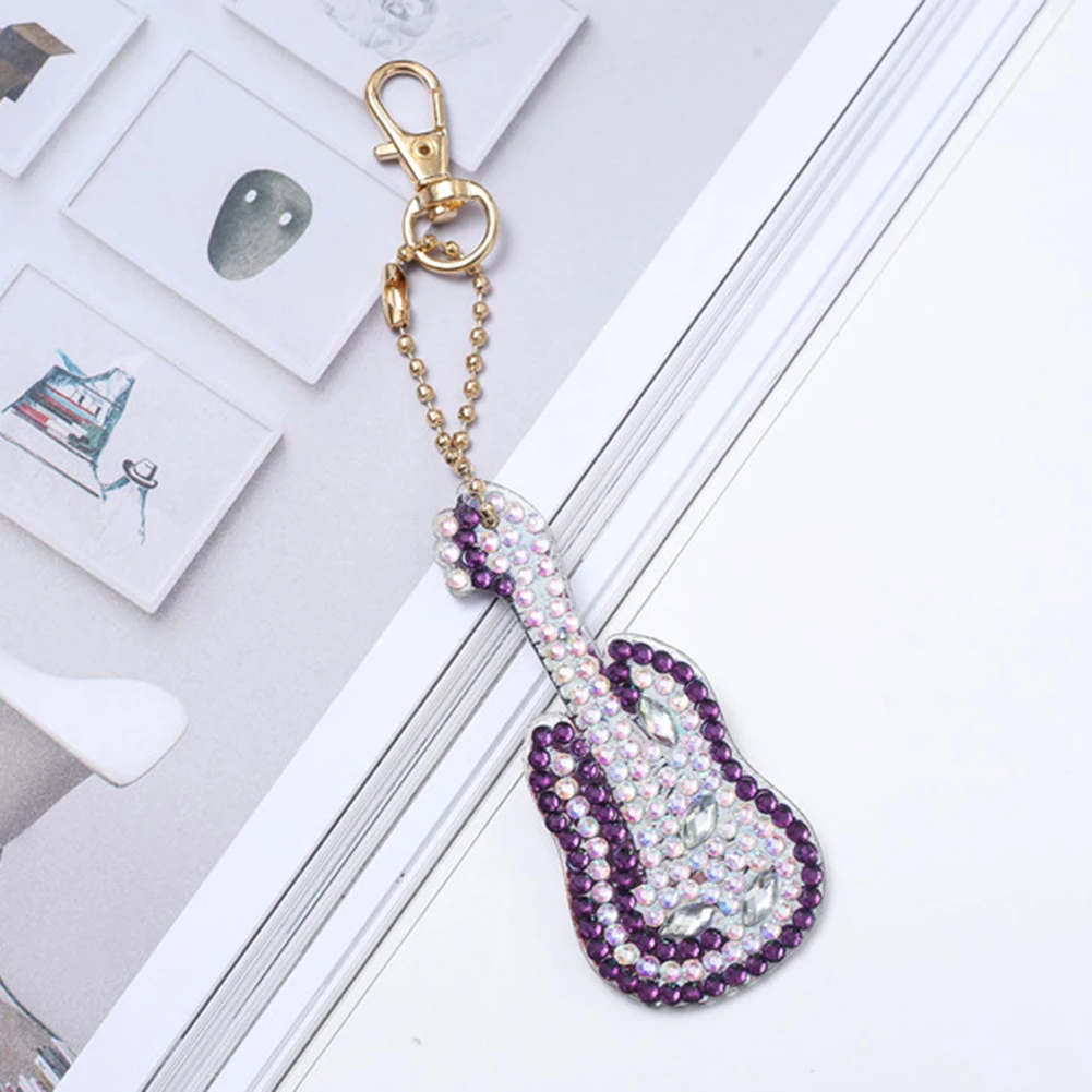 5 шт. DIY многообразный Алмазный брелок для ключей Подвеска гитары ключ с