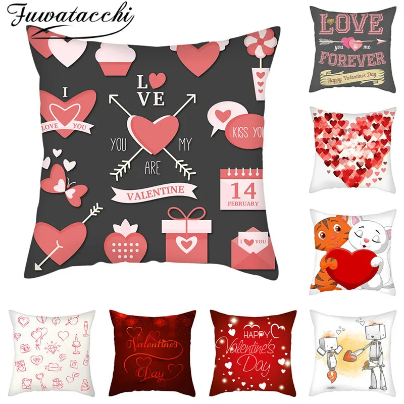 Чехол на подушку fubatacchi Love Forever с принтом наволочка для дома дивана декоративная