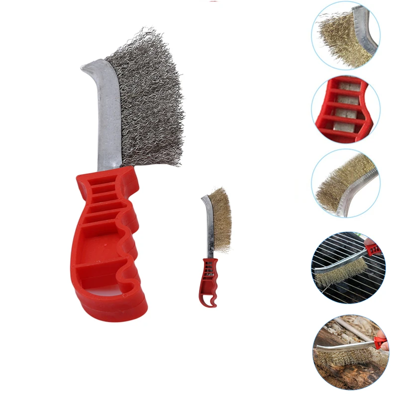 

Durable Stainless Steel Wire Brush with Handle Anti-rust Cleaning and Polishing Tool Gap Cleaning and Rust Removal Brush