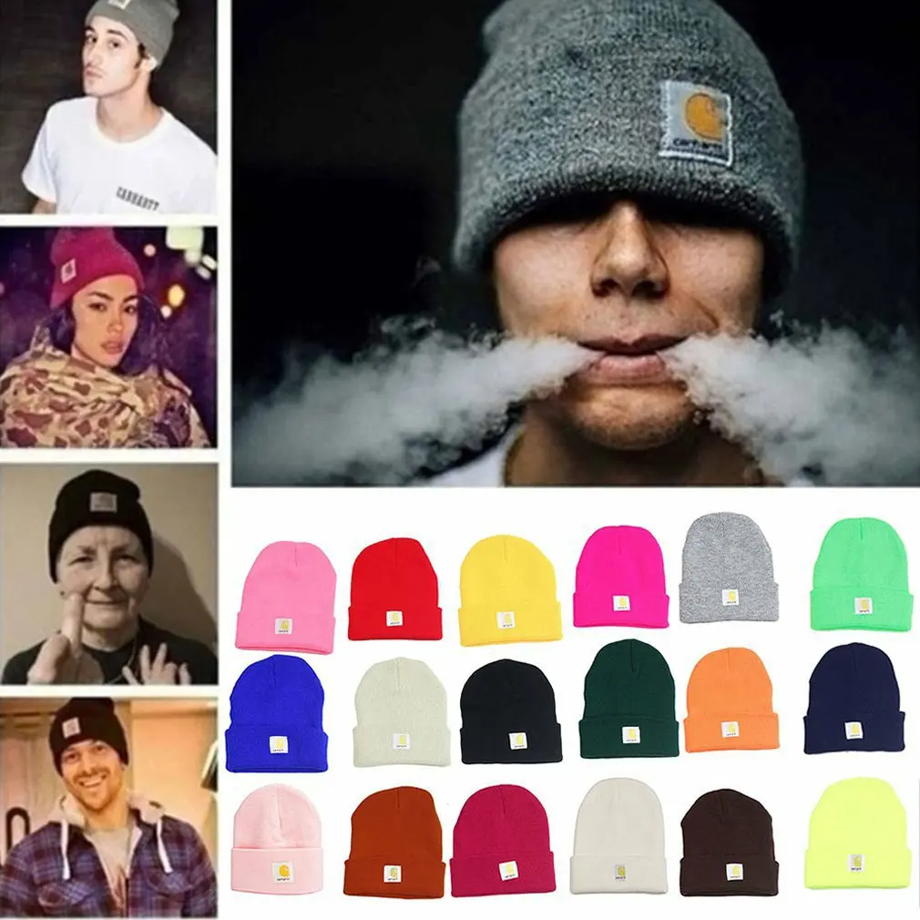 Мужская и женская зимняя вязаная шапка с Стиль Лыжная Шапка осень зима стильная