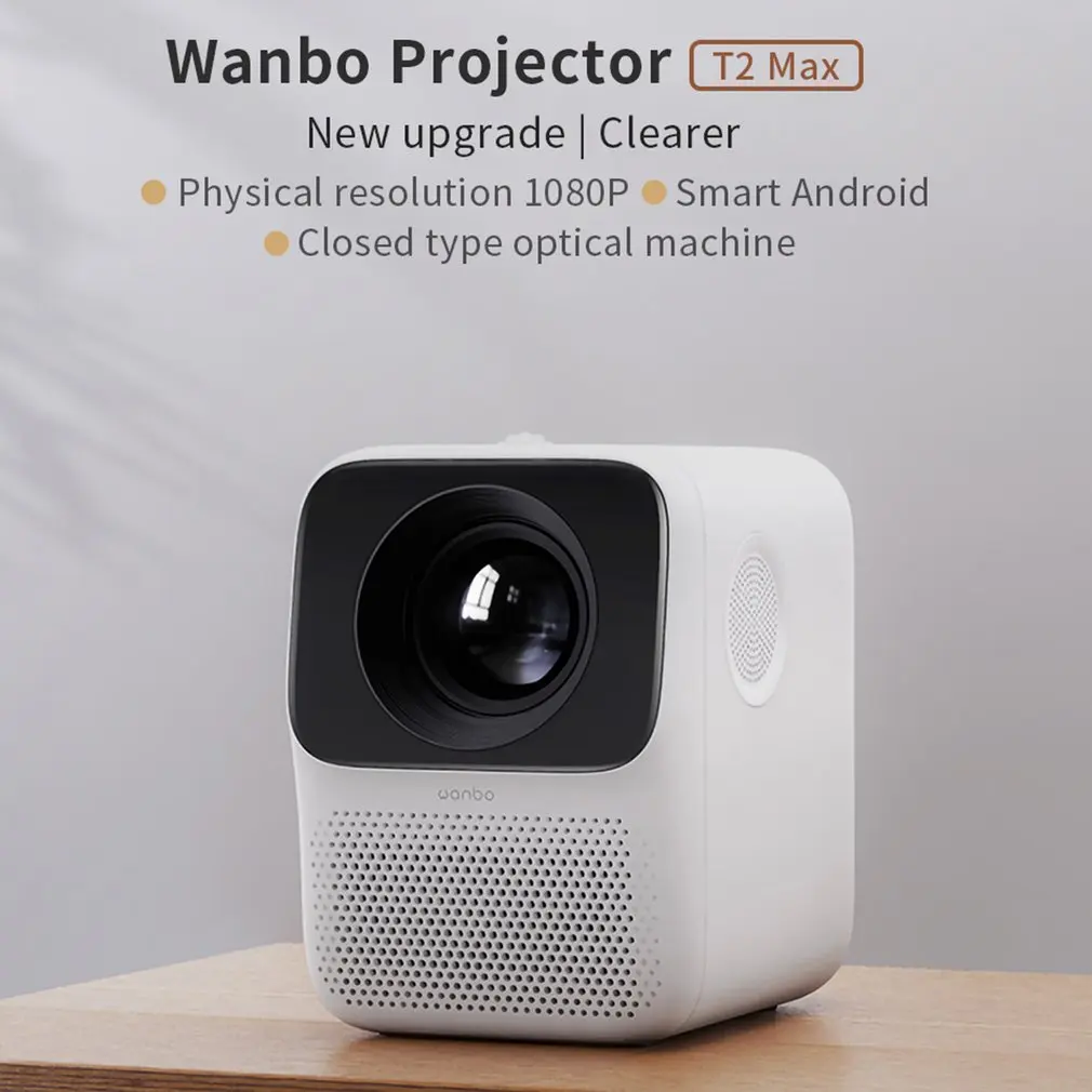 Global Version T2 MAX Projector 1080P Mini LED Portable Projector 1920x1080P Vertical Keystone Correction For Home Office