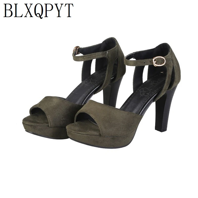 

BLXQPYT Big Size 33- 48 Sandalias mujer 2019 Women summer high heels 9cm Platforms Peep toe sandals Shoes Woman Pumps Q2073