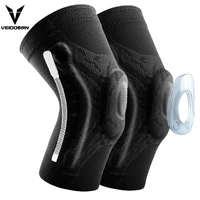 veidoorn 2pcs compression knee support sleeve protector elastic kneepad brace springs gym sports basketball volleyball running