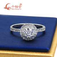 luxury halo moissanite engagement 9mm ring 925 sterling silver round d vvs moissanite diamond ring band for women girls gifts