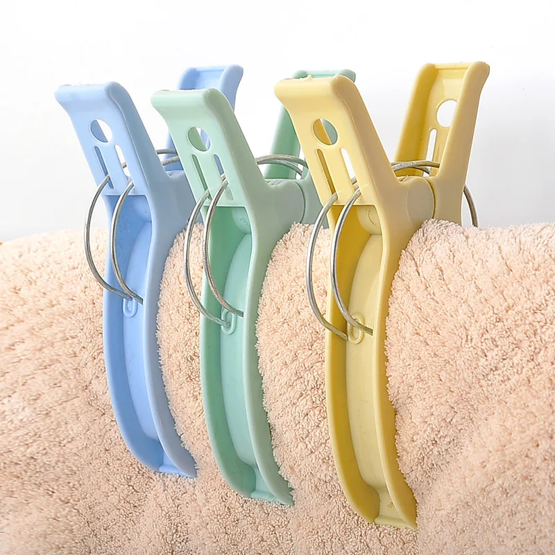 Plastic Color Clothes Pegs Beach Towel Clamp Laundry Pins Large Size Drying Retaining Clip Organization clothes rack | Дом и сад