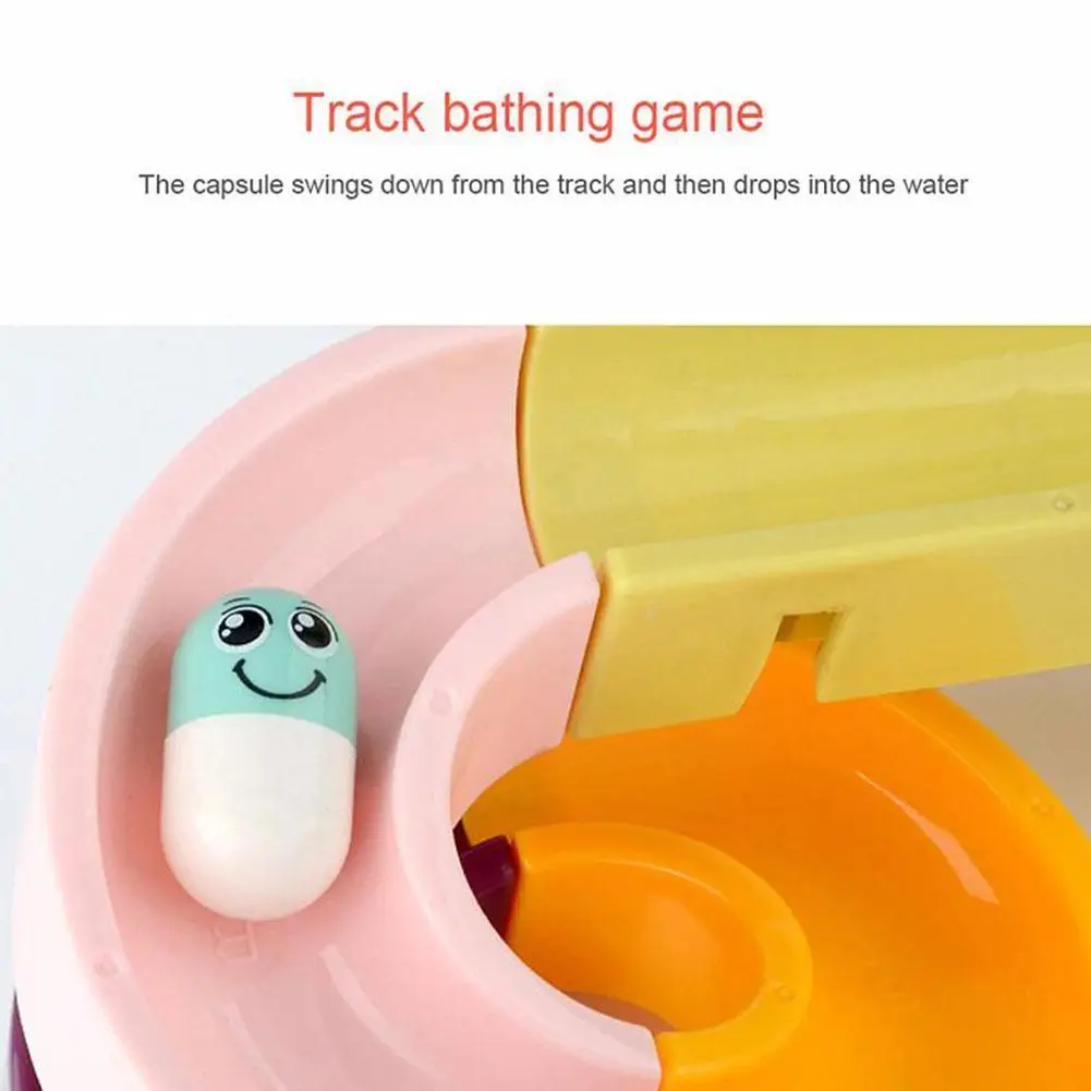 

Bath Toys Children's Bathing Toys Baby Sprinkling Water And Slide Music For Children Bathing Track Toys Slide Assembling Q3D3