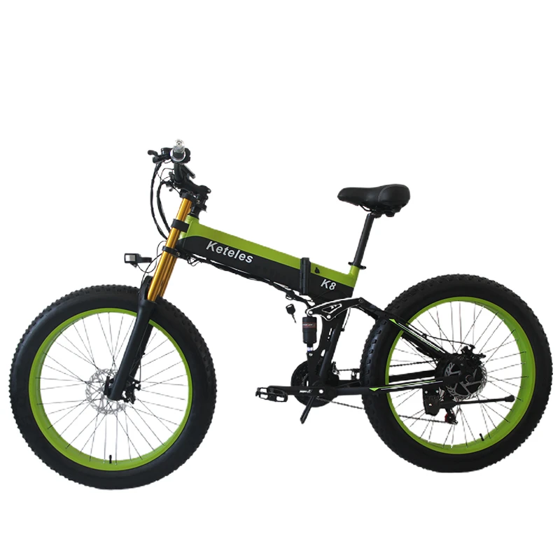 Günstig Keteles K8PLUS 26 Zoll Klapp Erwachsenen Elektrische Berg Fett Bike 100W 48V 15AH 21 Geschwindigkeit E-Bike Mobilität Fahrrad Strand Schneemobil