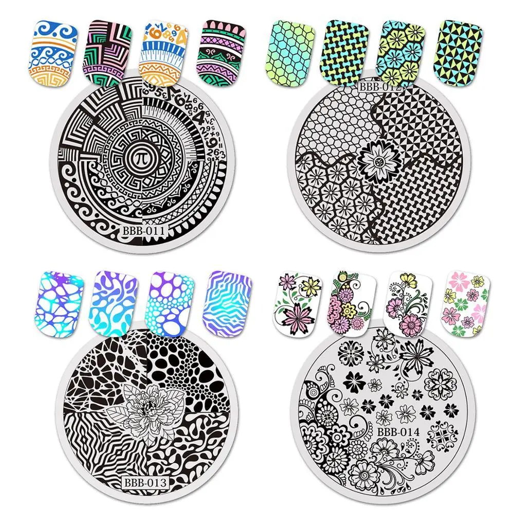 BeautyBigBang пластины для стемпинга круглые Летние фрукты пляж плавание искусство