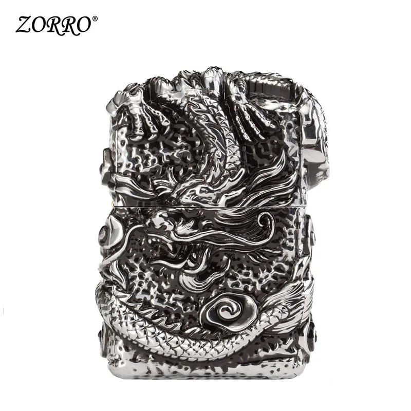 Chrome black Zorro керосиновая Зажигалка Windbreak Armor Divine Dragon индивидуальная нестандартная зажигалка подарок на день рождения для мужчин, чтобы отправить мальчиков - Цвет: Chrome black