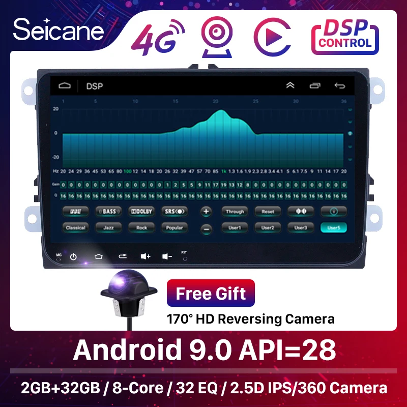 Автомобильный мультимедийный плеер Seicane на Android 9 0 с &quotэкраном GPS для Volkswagen Skoda