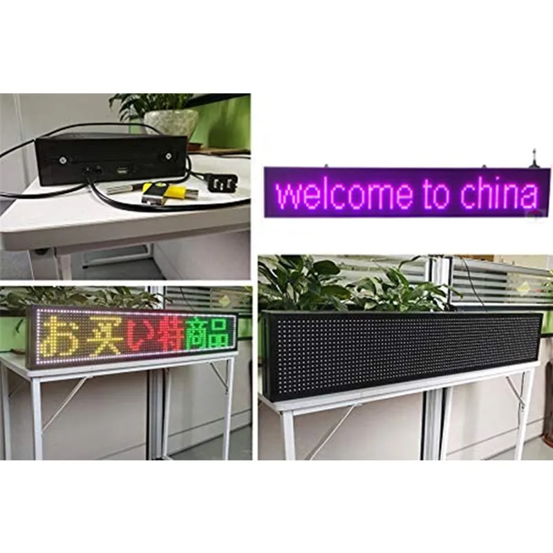 outdoor 52''x8'' INCH 1/4 scan RGB P10 7 colors LED SIGN Support USB computer WiFi edit for Advertising media Display |