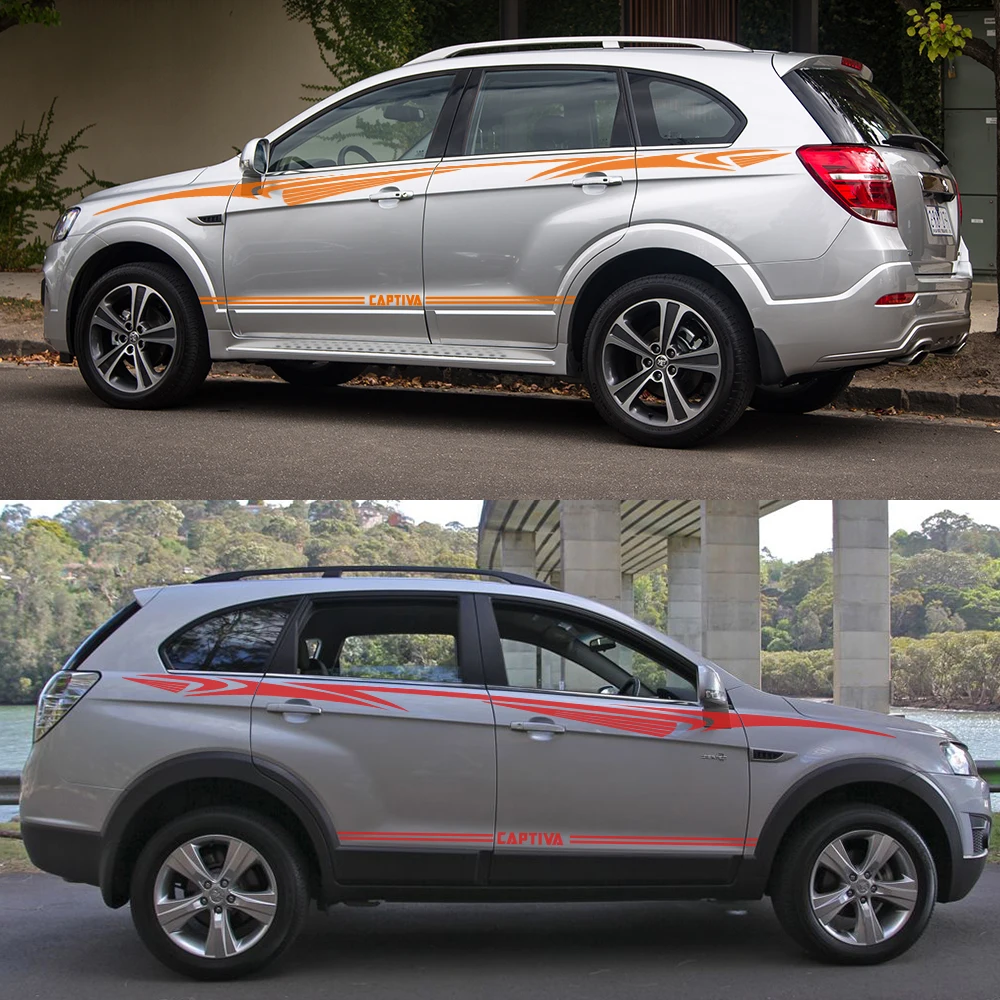 2 шт. для Chevrolet Captiva Автомобильная длинная Боковая дверь наклейка сделай сам