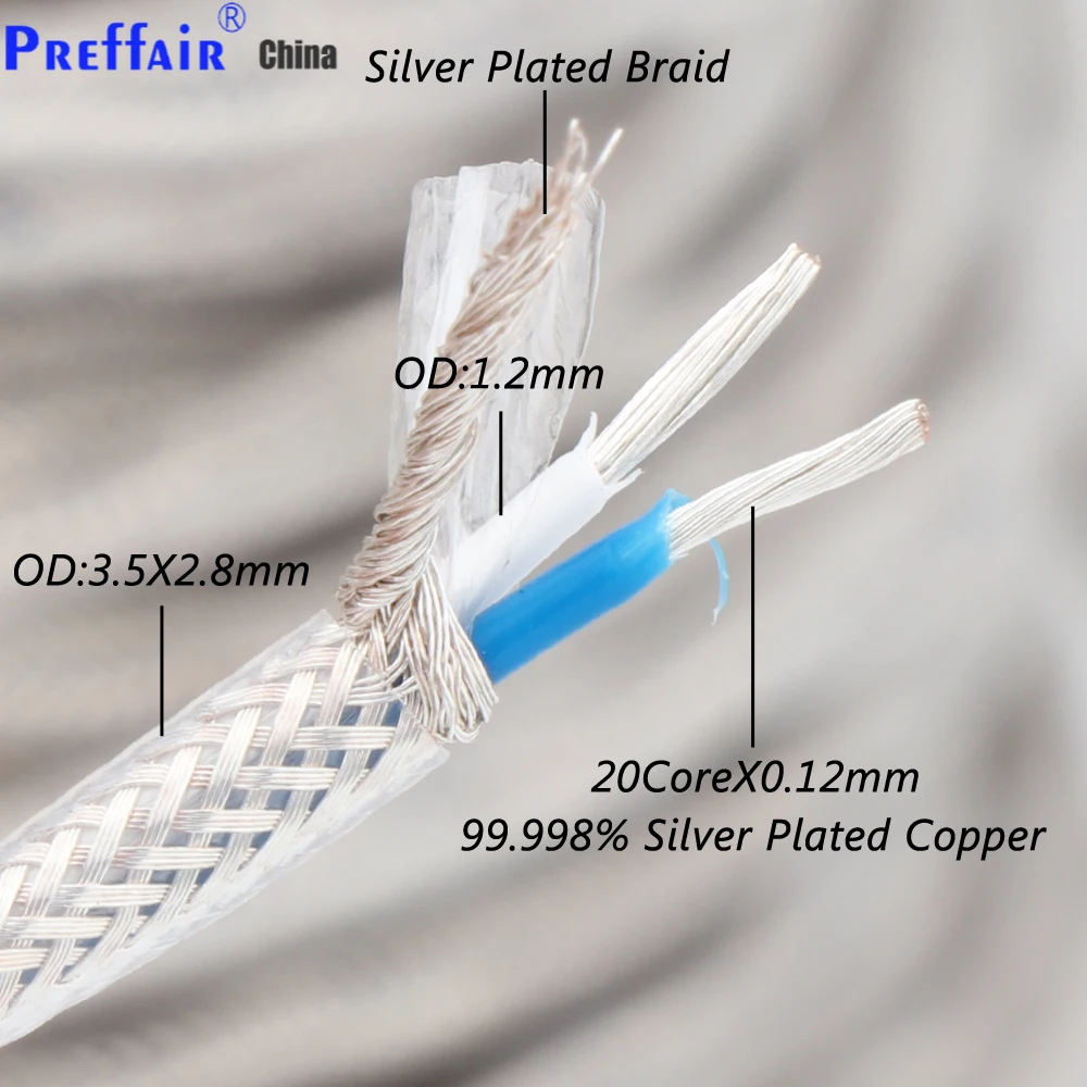 

Preffair Hi-End 99.998% Silver Plated HIFI AMP CD Player VCD DVD Audio OFC Pure Copper RCA XLR Signal Cable