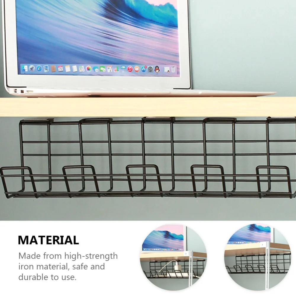 

1Pc Under Desk Cable Management Rack Compact Cable Organizer Storage Rack