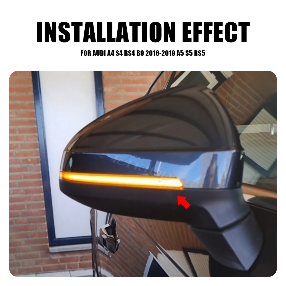 

For Audi A4 S4 RS4 B9 2016-2019 A5 S5 RS5 Dynamic Indicator Led Turn Lamp Flashing Signal Sequential Lights Reminder
