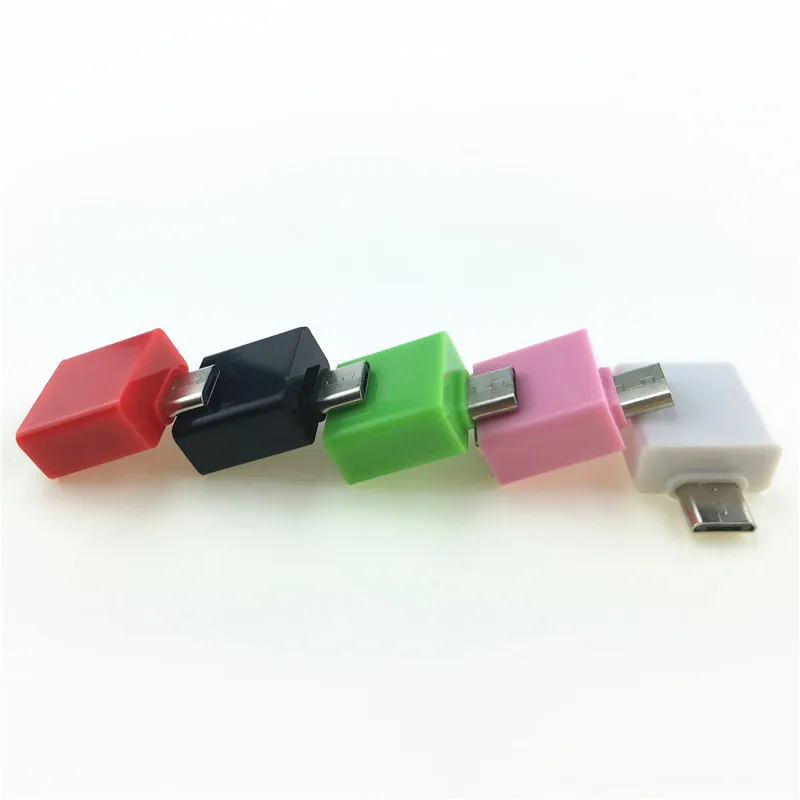 Квадратный Мини OTG USB кабель OTG адаптер Micro USB штекер USB 2,0 Женский конвертер для планшета Android samsung Xiaomi huawei Phone