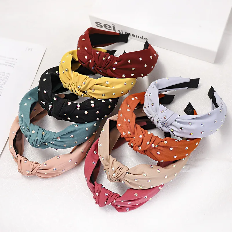 Новые женские модные аксессуары для волос повязки с кристаллами повязка
