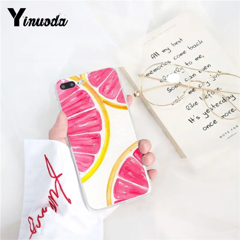 Yinuoda INS fruit lemon orange Smart Strawberry Phone Case Cover for iPhone 5 5Sx 6 7 7plus 8 8Plus X XS MAX XR 10 11 Pro Max | Мобильные