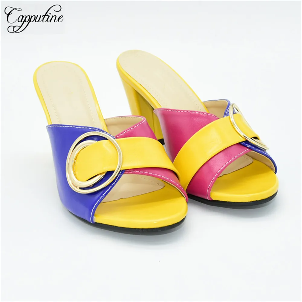 Горячая Распродажа вечерние туфли лодочки на высоком каблуке желтого цвета с