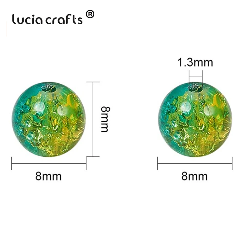 

Lucia Crafts 8mm Natural Snow Cracked Beads For Women DIY Jewelry Making Round Crystal Quartz Beads Accessories E0725