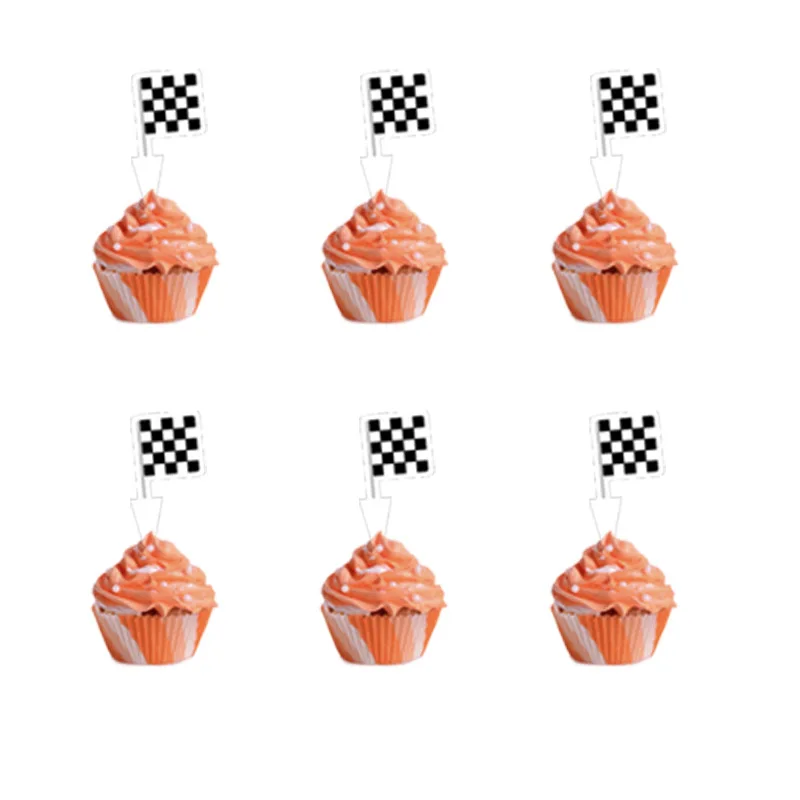 Клетчатый гоночный автомобиль тематические вечерние набор одноразовой посуды