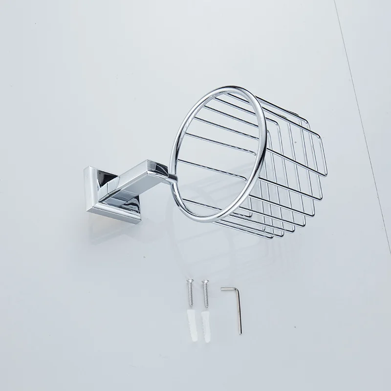 

LIUYUE Toilet Paper Holder Black/Chrome Solid Refined Copper Wire Baskets Toilet Paper Holder Wall Mounted Roll Paper Baskets