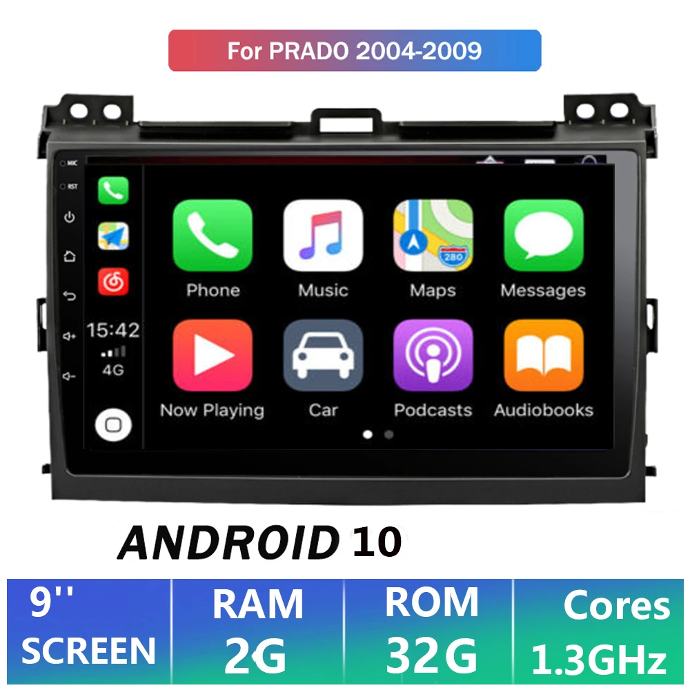 Автомобильный радиоприемник 9 &quotAndroid 1 для Toyota Land Cruiser Prado 120 2004 2009 мультимедийная