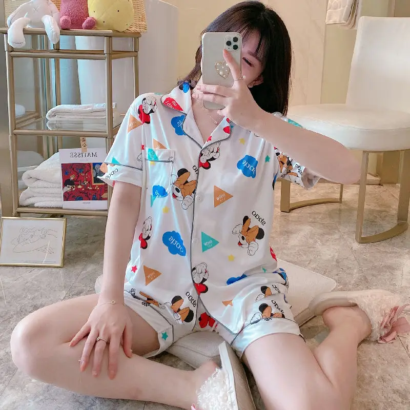 Disney Микки Маус для девочки Пижама летнее платье с Минни футболка короткими