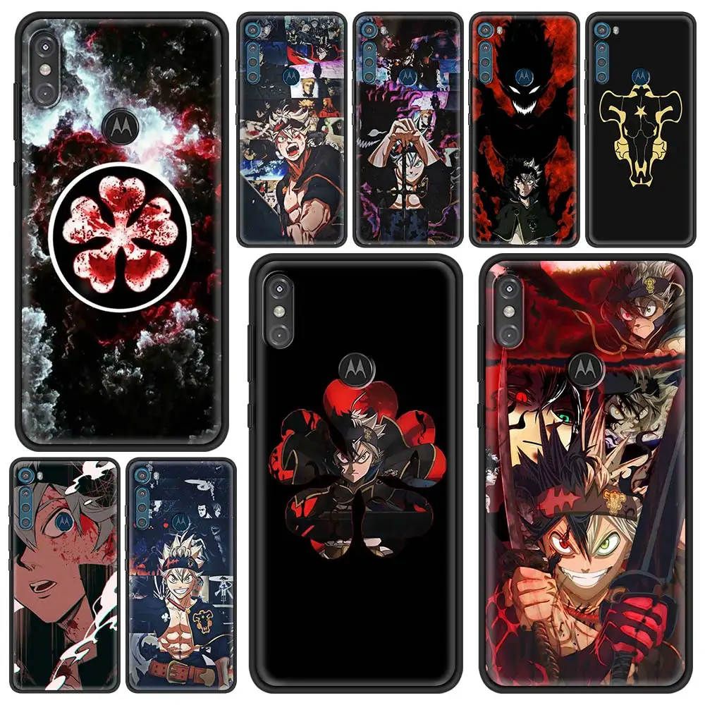 

Case for Motorola Moto G9 Play One Fusion Plus G8 Power Lite Soft Funda Hype G Stylus E6s E7 Phone Cover Black Clover Four Anime