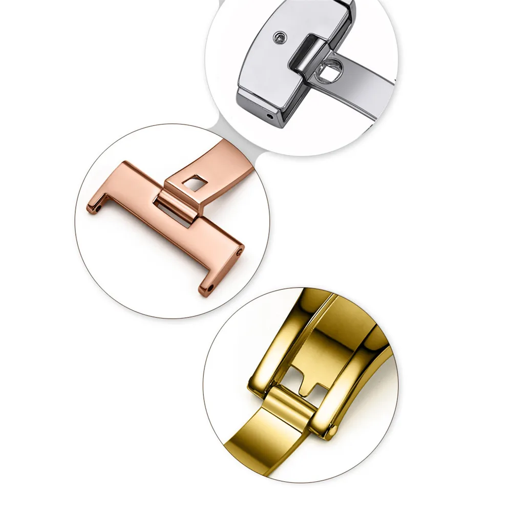 Stainless Steel Buckle for Watch Band 12mm 14mm 16mm 18mm 20mm 22mm Butterfly Deployment Clasp Automatic Double Push Button |