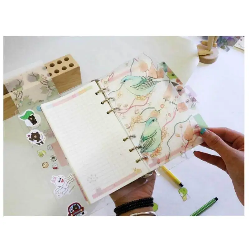 5 шт./компл. прозрачные разделители спиральные записные книжки индексные