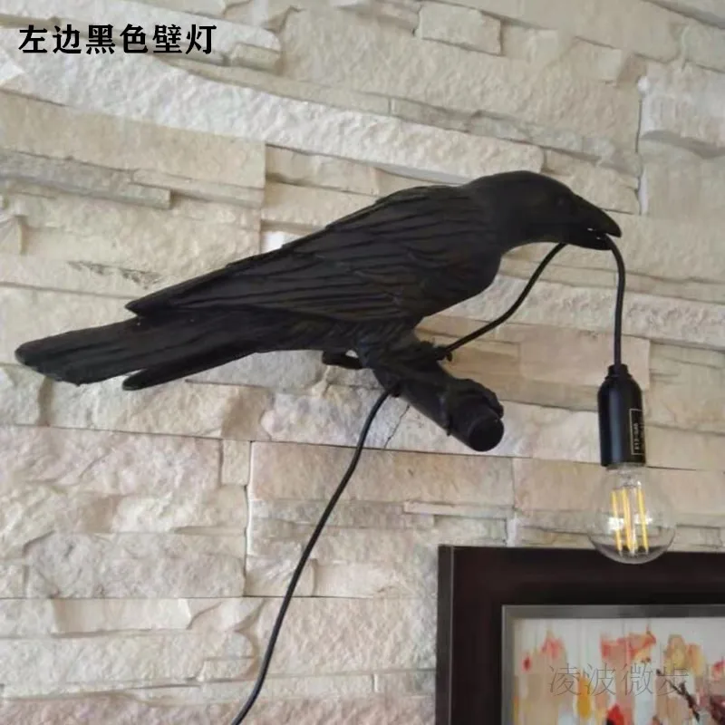 

Cross border popular auspicious bird table lamp personalized creativity bedroom bedside animal modeling bird resin wall lamp