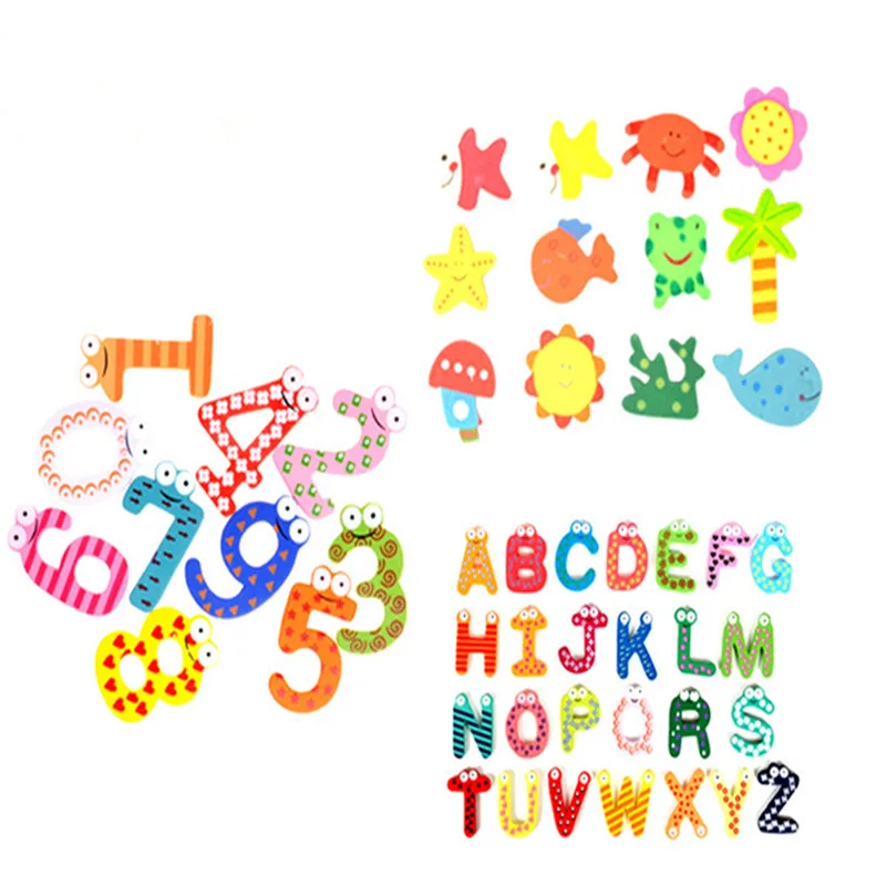 1 Набор деревянных холодильник магнит на наклейки животных мультфильм алфавит