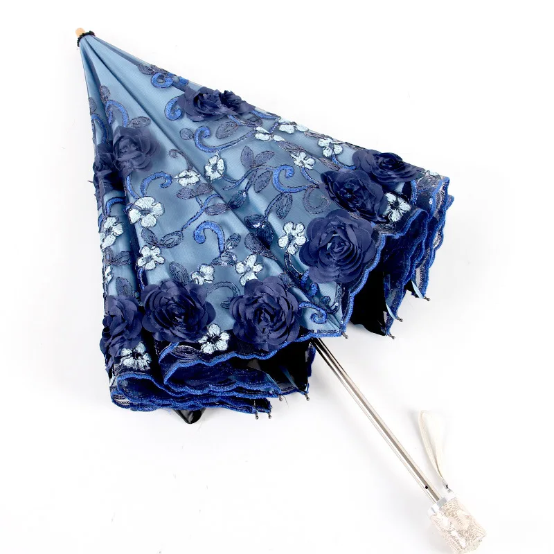 

Double layer Lace Umbrella embroidered umbrella 1811 black glue anti ultraviolet sunshade umbrella