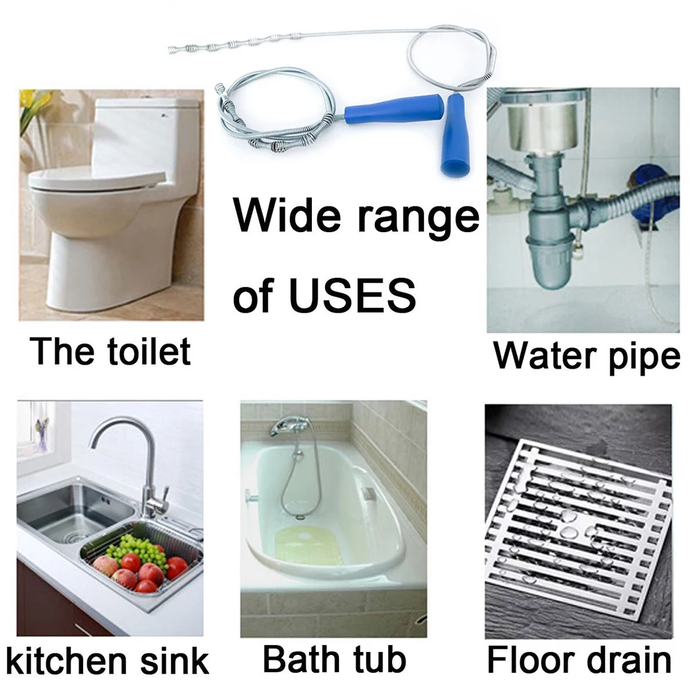 6 шт. Многофункциональный кухонный пружинный канализационный инструмент для