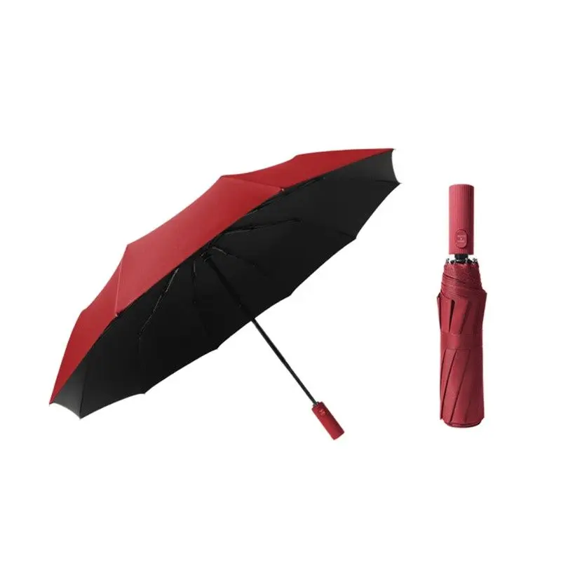 

Portable Women Windproof Automatic Umbrella Quality Parapluie Sunscreen Three Folding Rain Waterproof Parasol Fashion Umbrella