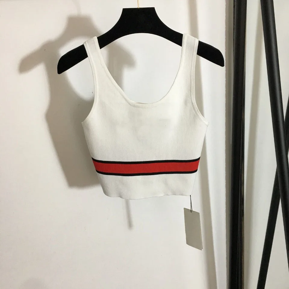 

FALL4309 Women Top Brand Cotton Sexy Camisole Tops Letter Print Knitted Tank Tops Sleeveless Navel Skinny Crop Top