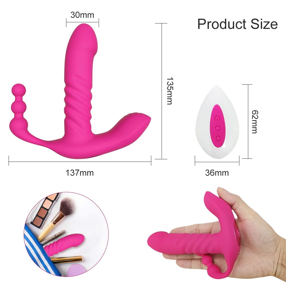 Фаллоимитатор Thrusting вибраторы беспроводной пульт дистанционного управления