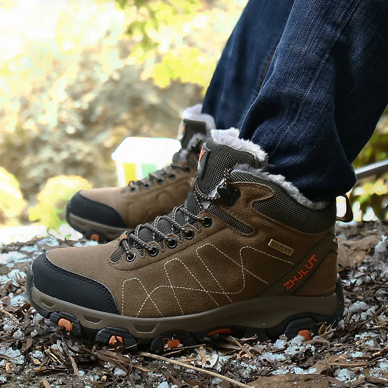 2021 Новый Мужские зимние сапоги теплые меховые мужская обувь размера плюс с мехом