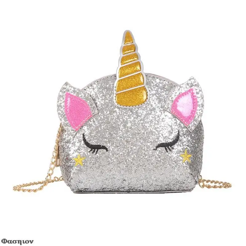 Рюкзак женский из ПУ кожи с блестками и единорогом | Багаж сумки