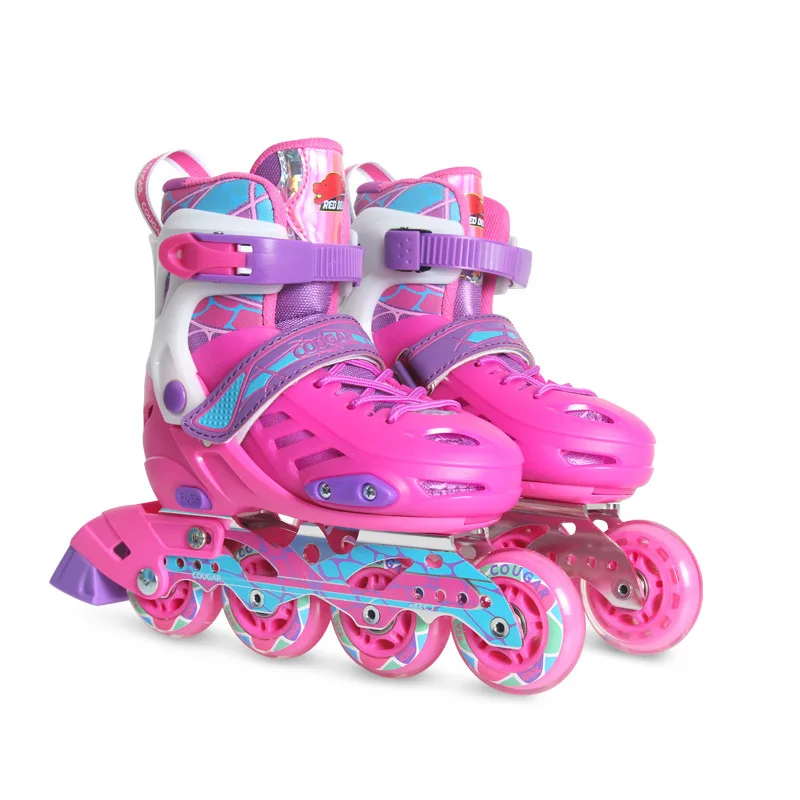 

Детские 4-колесные роликовые коньки Регулируемые дышащие флэш-коньки обувь для начинающих Нескользящие роликовые коньки Patins 4 Rodas