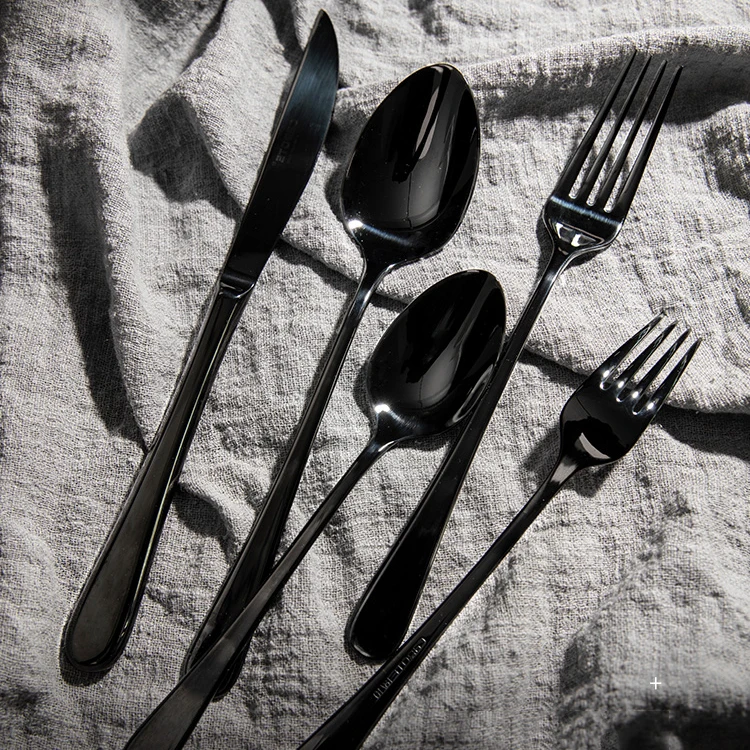 Нержавеющая сталь набор столовых приборов золотистый и черный 5 шт. стейк Ножи