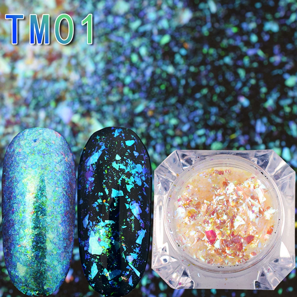 BEAUTYBIGBANG 0 15 г/кор. Хамелеон порошок для ногтей Блестки хлопья прозрачный хром