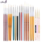 Кисть Monja для маникюра, деревянная, с изображением русалки, ручка-лайнер